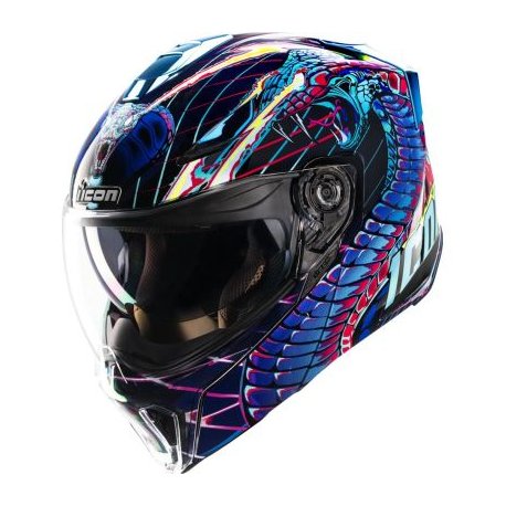 casco modular icon Threshold lazer cobra blue