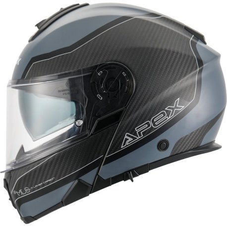 Casco APEX MC500 Carbon Dolomites negro/gris/plata brillante