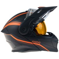 Casco con visera eléctrica AMOQ Ballast negro-naranja