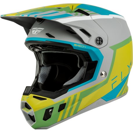 Casco FLY RACING Formula CC Strike - gris mat/Green/Teal