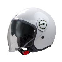 Casco Moto Jet garibaldi Gari G21 Sunvisor blanco perla