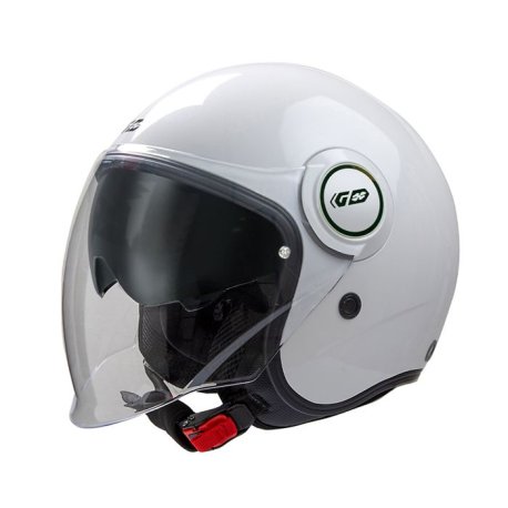 Casco Moto Jet garibaldi Gari G21 Sunvisor blanco perla