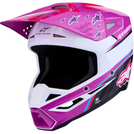 casco cross alpinestars sm-3 falcon purpura-rosa