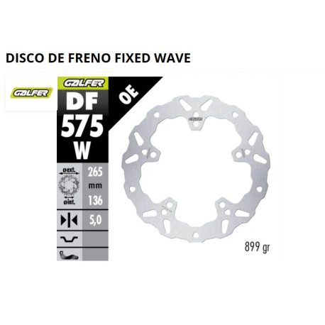 Disco de freno fixed wave galfer DF575W voge 900 ds 900 x abs 2024-2026