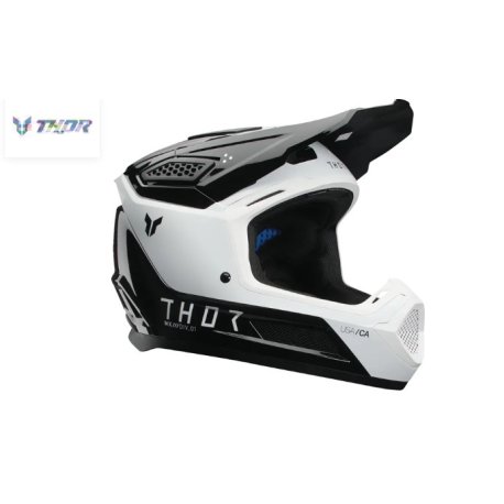 casco cross thor fleet storm negro-blanco talla XL