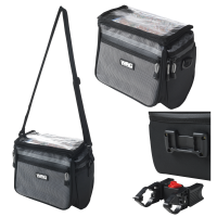 bolsa de manillar wag holder con soporte rigido negro