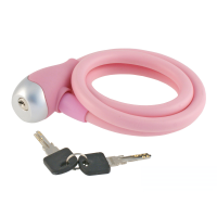 Candado wag de cable en espiral silicona Ø 12 rosa