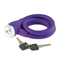 Candado wag de cable en espiral silicona Ø 12 purpura