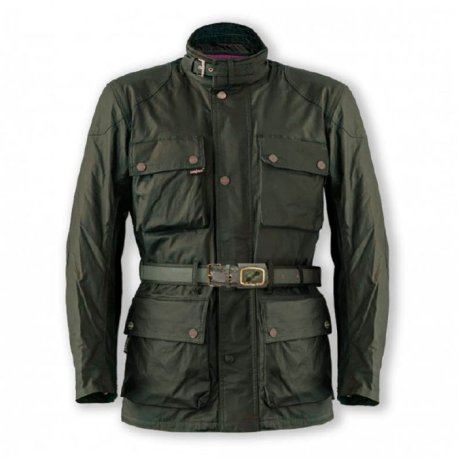 Chaqueta Moto Textil Impermeable Garibaldi Heritage verde