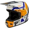 Casco infantil FLY RACING Kinetic Scrap blanco/naranja/azul/gris 47-48CM