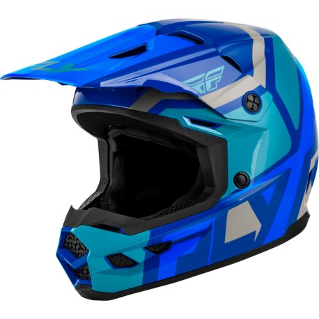 Casco infantil FLY RACING Kinetic Scrap blanco/naranja/azul/gris 49-50CM