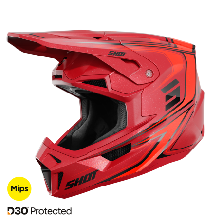 casco shot lite glory red pearly