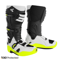 botas shot race 8 black white neon yelow