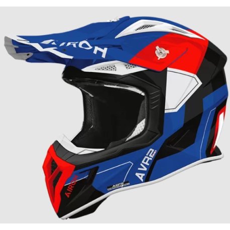 casco cross airoh AVIATOR ACE 2 SHIELD BLUE/RED GLOSS