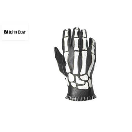 guantes john doe skeletor leather black-white