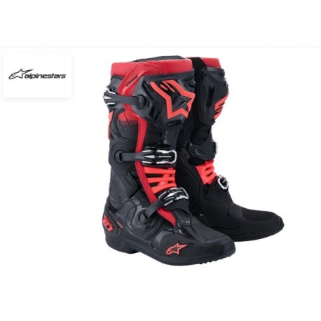 Botas alpinestars tech 10 negro-rojo