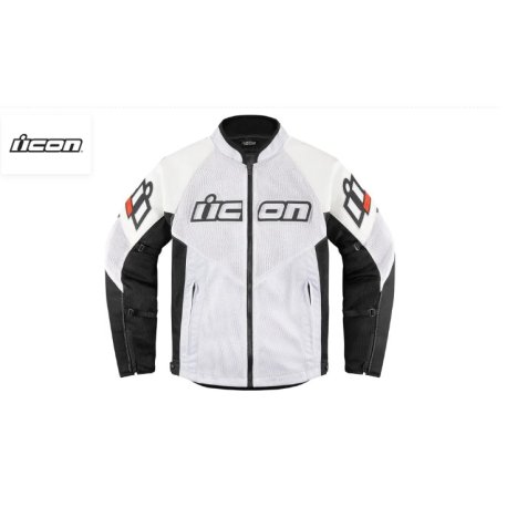 chaqueta cuero icon mesh white