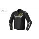 Chaqueta de cuero Faster v3 Airflow negro-blanco-amarillo