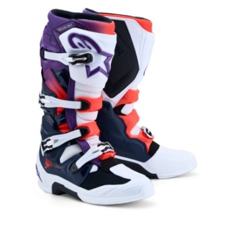 Botas alpinestars tech7 purple-blue-fluor red
