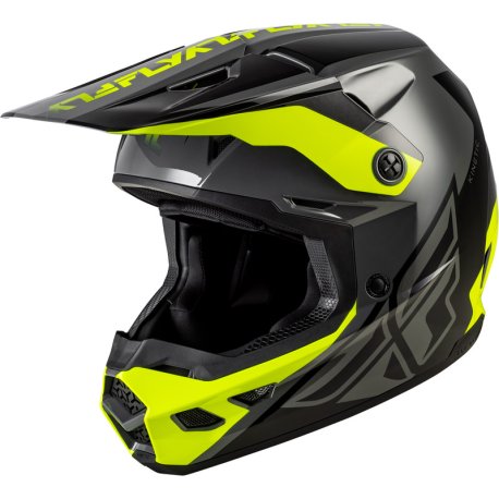 Casco FLY RACING Kinetic Crest gris-amarillo