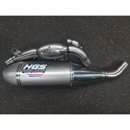 Sistema de escape completo HGS 4T Honda CRF450R 21- Tapa de acero gris