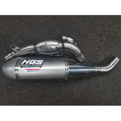 Sistema de escape completo HGS 4T nuevo diseño KX250X Enduro 25- Tapa de acero