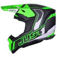 casco cross just1 J22 Carbono verde fluor BRILLANTE 22.06