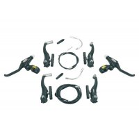 Conjunto frenos v-brake, alhonga, negro (en caja)