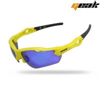 Gafas ciclista "geak" amarillo fluor con funda