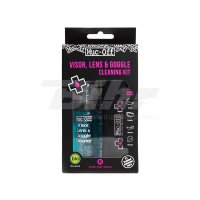 Kit Limpiador antibacteriano lentes y cascos Muc-Off Helmet & Visor Cleaner Spray 35ml + paño + bolsa transporte