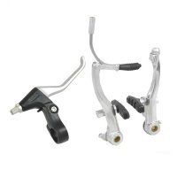 Frenos v-brake 6pcs c/manetas aluminio en plata