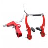 FRENOS V-BRAKE 6PCS C/MANETAS ALUMINIO ROJO
